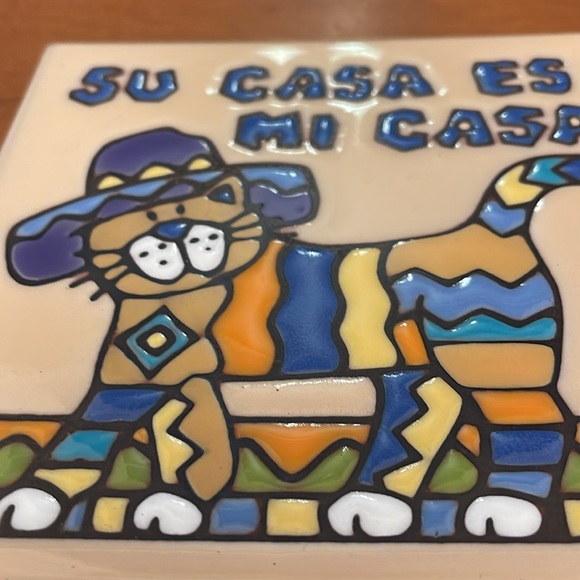 6” southwestern cat tile - Picture 4 of 4